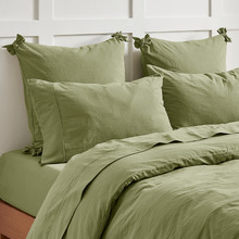 Carmine Washed Cotton European Pillowcases (Set of 2)